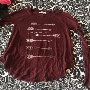 Hollister maroon arrow long sleeve